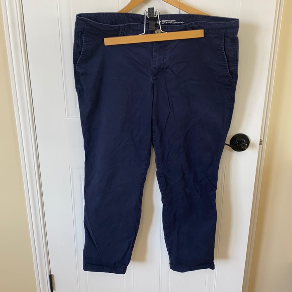 Gap navy blue girlfriend khakis